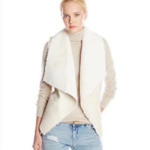 Blank NYC Cream Faux Leather Sherpa Lining Vest